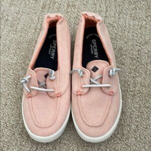 NWOB Sperry Women's Lounge Away 2 Peach Slip-on Sneakers STS87458